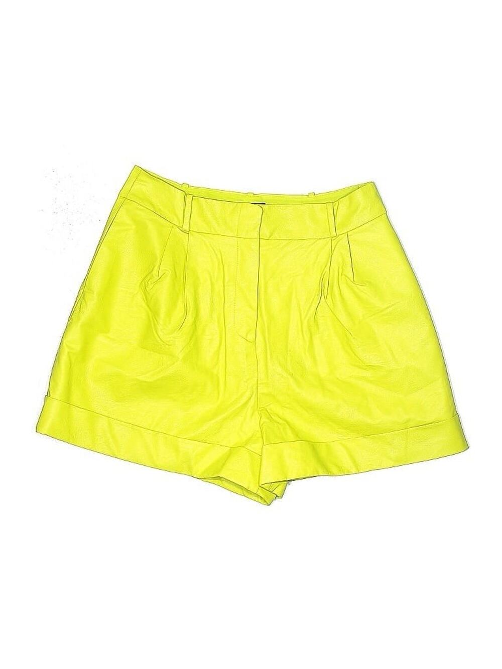 The Bar Dylan Shorts Faux Leather Neon Pistachio 8